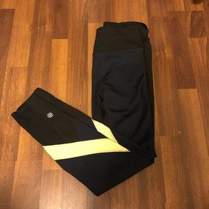 Athleta Leggings Black And yellow